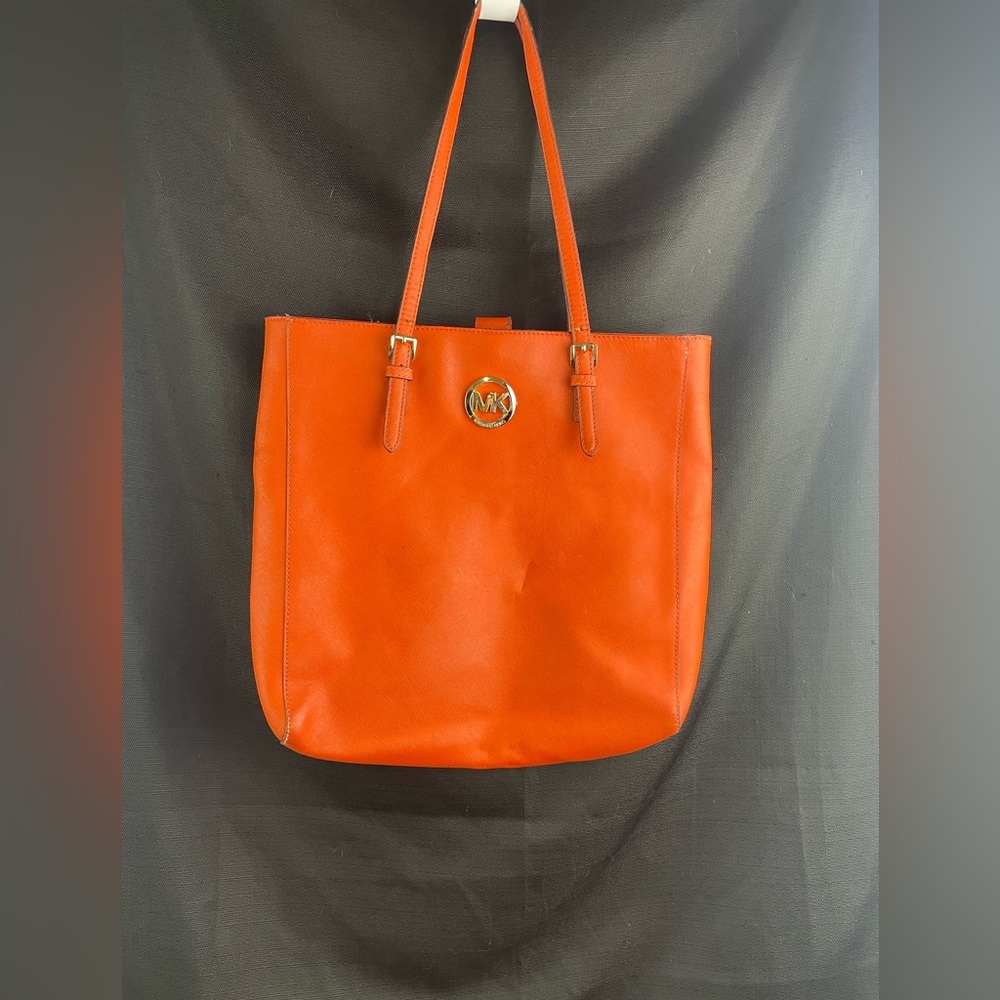 Michael Kors Orange Leather Tote Bag